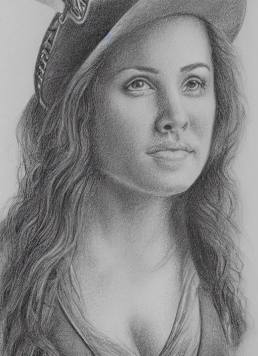 Image similar to 1 8 0 0 s style full body detailed pencil drawing of a cowgirl beautiful face, realistic