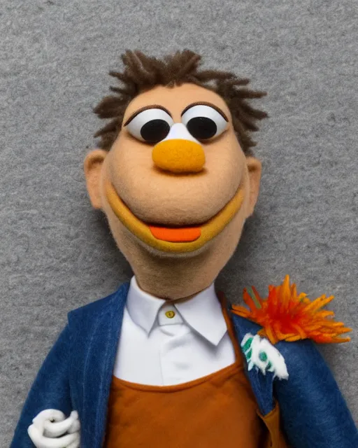 Image similar to adin ross as a muppet. highly detailed felt. hyper real photo. 4 k.