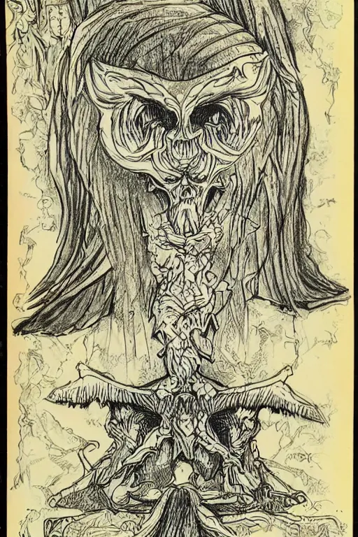 Image similar to disturbing pages from a hand drawn and written grimoire