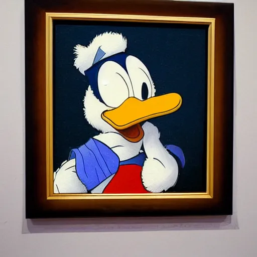 Prompt: Portrait of Donald Duck by Leonardo da Vinci