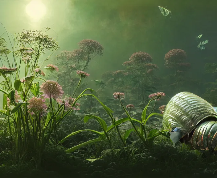 Prompt: simplicity, transparent clear see - through image of isopods, lush botany, flowers, industrial plant environment, ultra realistic, concept art, photorealistic, octane render, 8 k, unreal engine. art by gustave dore and nori inoguchi and sam kaplan and zachary goulko and christopher marley and artgerm and alphonse mucha