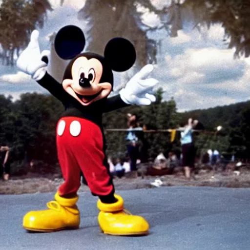 Image similar to mickey mouse performing at woodstock