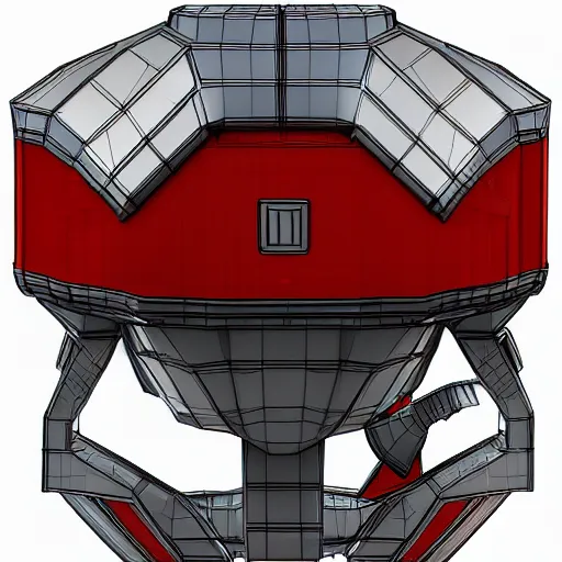 Prompt: red knight space ship 3 d high detail cartoon