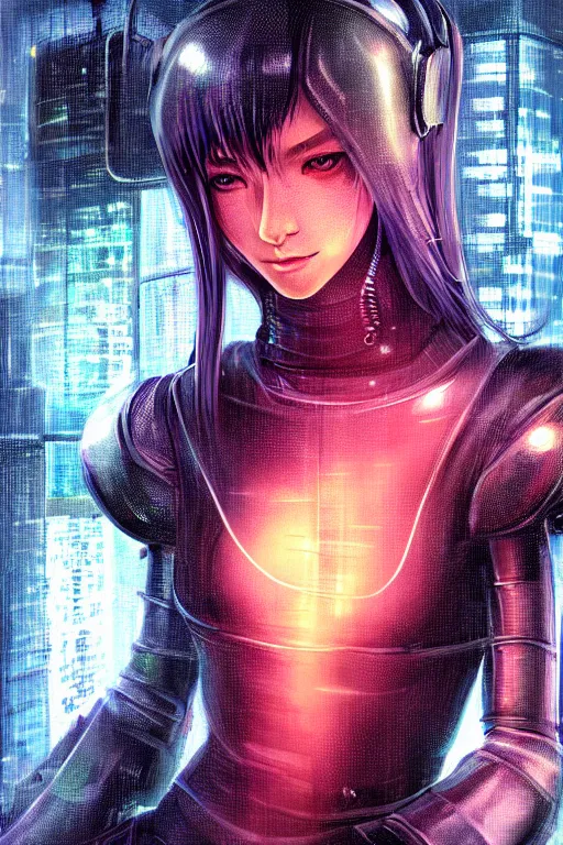Prompt: portrait futuristic stunning cyberpunk young knights of Zodiac girl, in futuristic heavily raindrop tokyo rooftop cyberpunk night, ssci-fi, fantasy, intricate, very very beautiful, elegant, neon light, highly detailed, digital painting, concept art, human anatomy, soft light, hdri, smooth, sharp focus, illustration, art by tian zi and craig mullins and WLOP and alphonse mucha