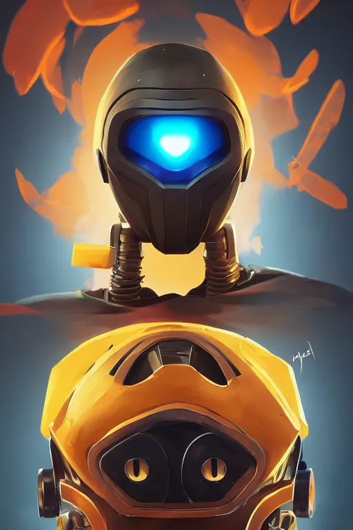 Image similar to epic mask helmet robot ninja portrait stylized as fornite style game design fanart by concept artist gervasio canda, behance hd by jesper ejsing, by rhads, makoto shinkai and lois van baarle, ilya kuvshinov, rossdraws global illumination radiating a glowing aura global illumination ray tracing hdr render in unreal engine 5