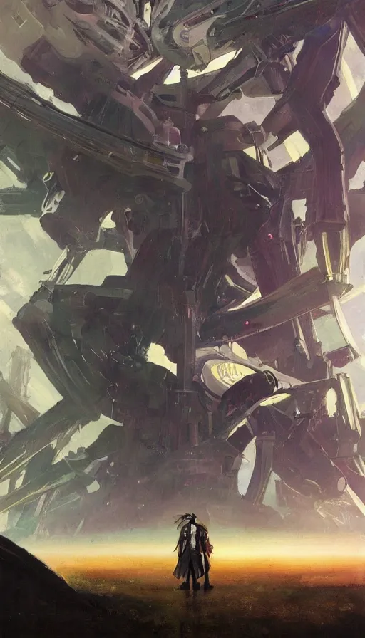 Image similar to xenoblade chronicles concept art by vincent di fate