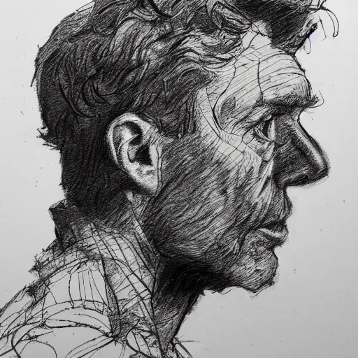 Image similar to a realistic yet scraggly portrait sketch of the side profile of a stern and sophisticated idubbbz, trending on artstation, intricate details, in the style of frank auerbach, in the style of sergio aragones, in the style of martin ansin, in the style of david aja, in the style of mattias adolfsson