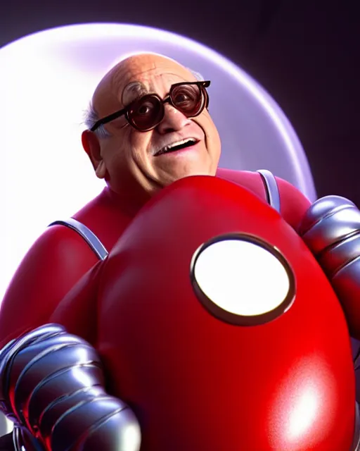 Prompt: Danny DeVito as Dr. Robotnik, cinematic, Dr. Eggman studio light, 8K