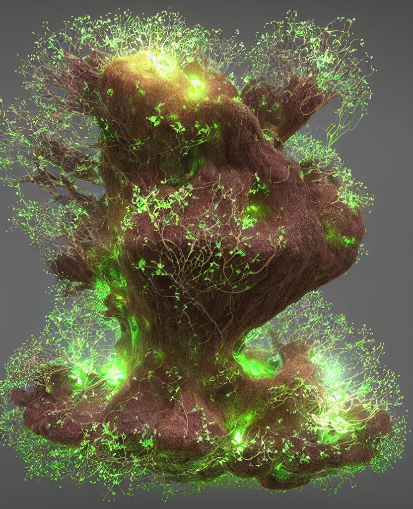 Prompt: 3 d, yggdrasil, sprirtual awakening, astral, chakra, giant mycelium fungus, translucent, bio luminescent, plasma, energy flow. highly detailed. octane render, excellent composition