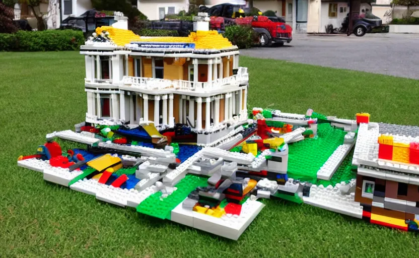 Life size house made of online legos