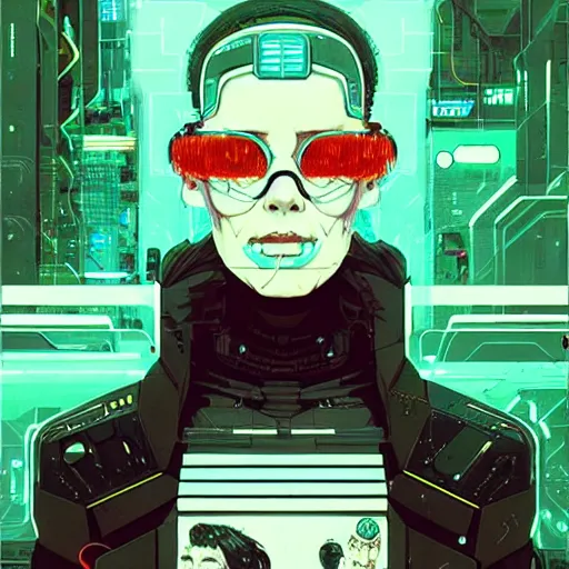 Image similar to a portrait of a neuromancer, cyberpunk concept art by josan gonzales,