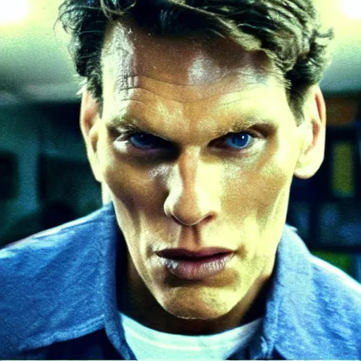 Image similar to Live Action Still of Jerma in Rudy (film), real life, hyperrealistic, ultra realistic, realistic, highly detailed, epic, HD quality, 8k resolution, body and headshot, film still