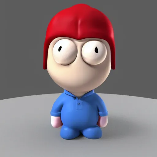 Prompt: 3 d model of ralph wiggum head