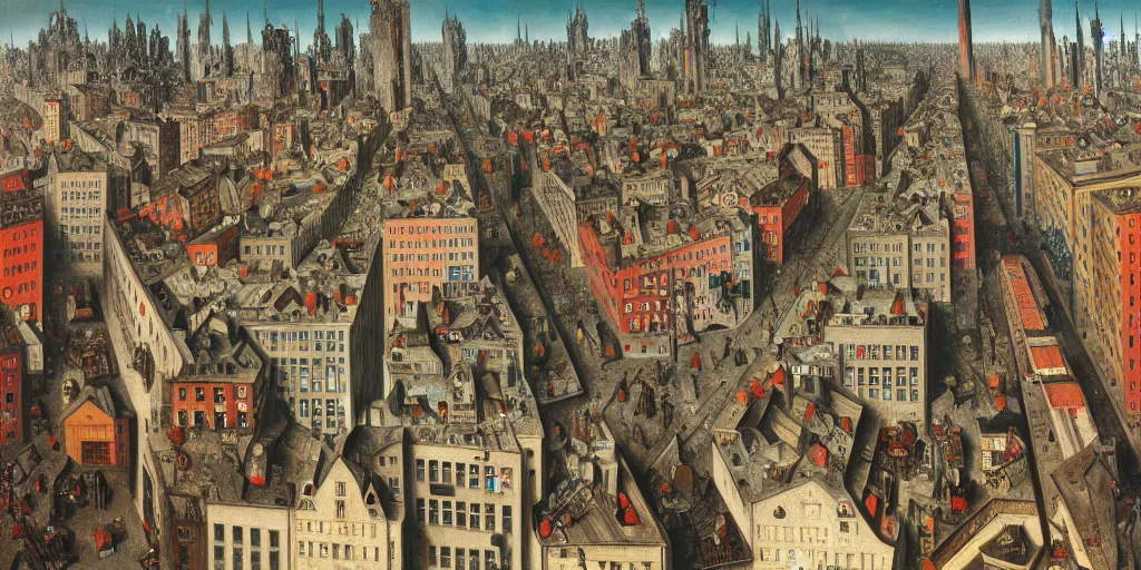 Image similar to a busy city, highly detailed, painting by otto dix, 8 k