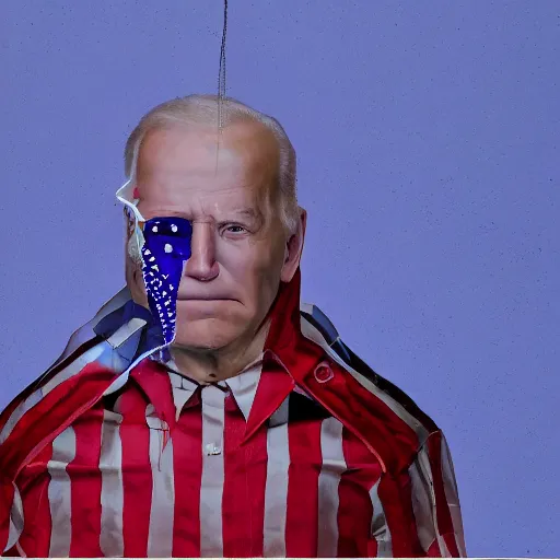 Image similar to joe biden pinhead, coneheads, dramatic lighting, ray tracing, refraction, shallow d. o. f, colour corrected, golden ratio, three point light. volumetric shadows. light rays