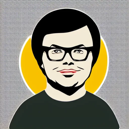 Image similar to clark duke vector, svg sticker art