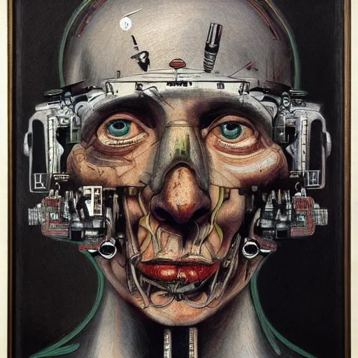 Image similar to i'm machine, i'm obsolete, in the land of the free, lobotomy. beautiful and detailed artistic painting by grislaw ludovek ( 1 9 7 5 ).