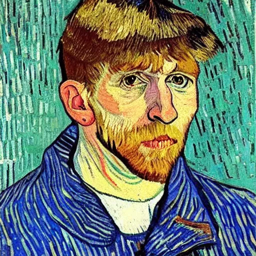 Image similar to painting of peter beardsley by van gogh