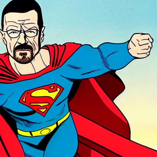 Image similar to walter white as superman