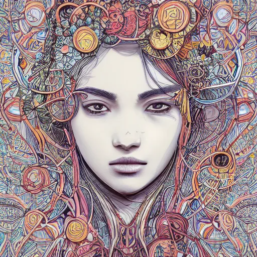 Image similar to a beautiful woman made up of carrots, an ultrafine detailed illustration by james jean, intricate linework, bright colors, final fantasy, behance contest winner, vanitas, angular, altermodern, unreal engine 5 highly rendered, global illumination, radiant light, detailed and intricate environment