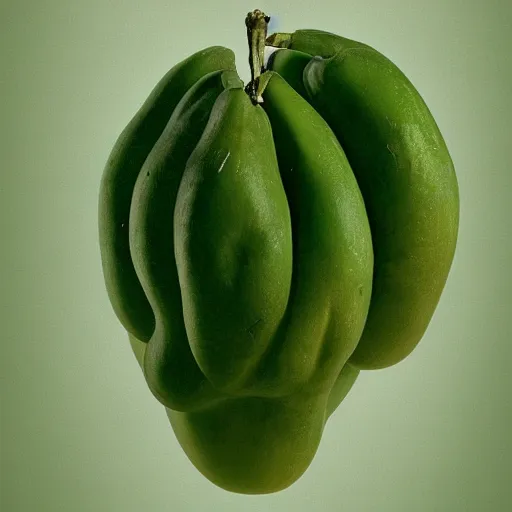 Prompt: an extinct green fruit