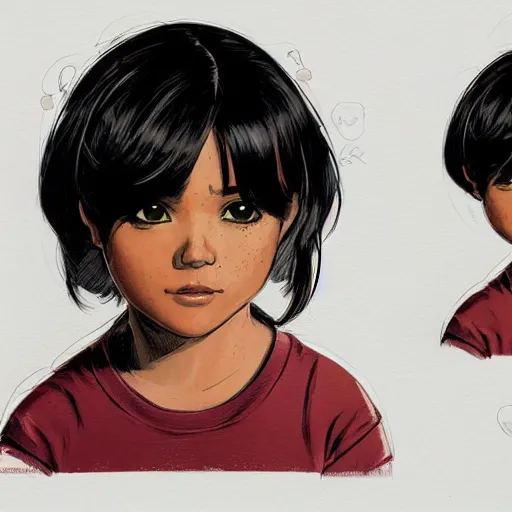 Prompt: a study of cell shaded portrait of Isabela Moner as dora the explorer, concept art, illustration, post grunge, concept art by josan gonzales and wlop, by james jean, Victo ngai, David Rubín, Mike Mignola, Laurie Greasley, highly detailed, sharp focus, alien, hard light, minimal color palette, Trending on Artstation, HQ, deviantart, art by artgem