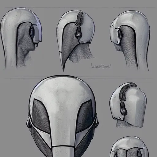 Prompt: concept art of clone's helmet from star wars, highly detailed