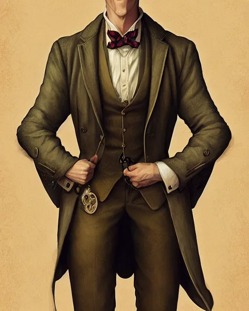 Image similar to anthropomorphic art of a detective matt smith, victorian inspired clothing by artgerm, victo ngai, ryohei hase, artstation. fractal papersand books. highly detailed digital painting, smooth, global illumination, fantasy art by greg rutkowsky, karl spitzweg