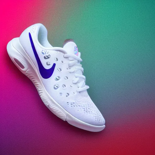 Image similar to Nike shoes with an octopus design, product photography, gradient background