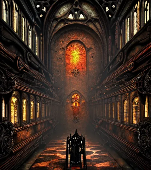 Image similar to steam necropolis, memento mori, gothic, neo - gothic, art nouveau, hyperdetailed copper patina medieval icon, stefan morrell, philippe druillet, ralph mcquarrie, concept art, steampunk, unreal engine, detailed intricate environment, octane render, moody atmospherics, volumetric lighting, ultrasharp, ominous, otherworldly