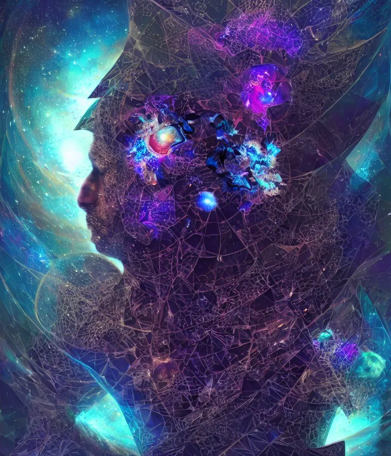 Image similar to front!!! shot of a court jester!!! character, mesmerizing fractal hypercubes, dark holography!!!, future, metallic nebula, crystalline edges, polygonal, elegant, highly detailed, centered, (((artstation, concept art, jagged, sharp focus, artgerm, Tomasz Alen Kopera, Peter Mohrbacher, donato giancola, Joseph Christian Leyendecker, WLOP, Boris Vallejo))), ((raytracing)), mugshot!!!!!, ugly!!!!!!, octane render, nvidia raytracing demo, octane render, nvidia raytracing demo, octane render, nvidia raytracing demo, 8K