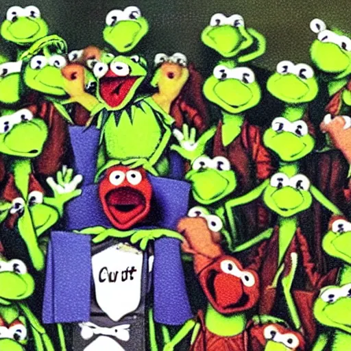 Image similar to kermit the frog cult