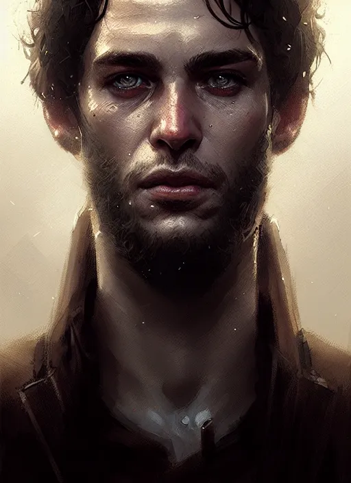 Prompt: portrait of the son of sharon stone and robert the niro, victorian, concept art, detailed face, fantasy, close up face, highly detailed, cinematic lighting, digital art painting by greg rutkowski