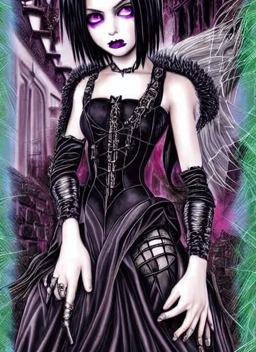 Image similar to ( ( gothic # ) ) princess portrait *. *. by battle angel alita * *, highly detailded