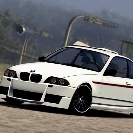 Prompt: the BMW from need for speed most wanted