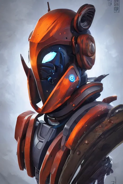 Image similar to epic mask helmet robot ninja portrait stylized as fornite style game design fanart by concept artist gervasio canda, behance hd by jesper ejsing, by rhads, makoto shinkai and lois van baarle, ilya kuvshinov, rossdraws global illumination radiating a glowing aura global illumination ray tracing hdr render in unreal engine 5