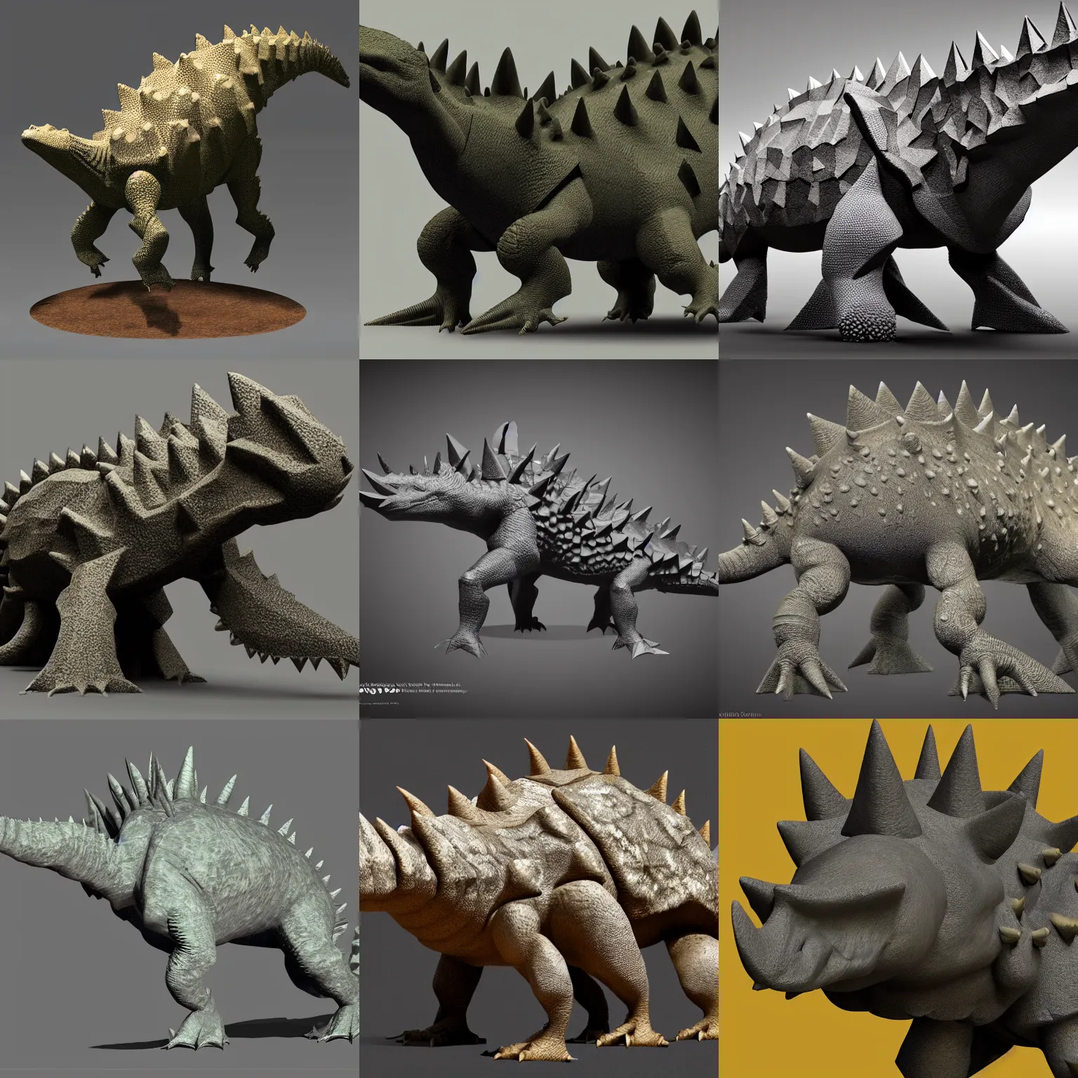 Prompt: stegosaurus statue, digital art, smooth lines, high res, splash art