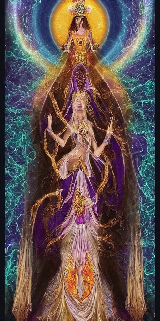 Image similar to a mystical woman priestess, the divine feminine