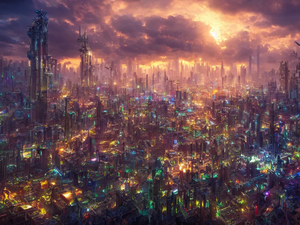 Dive into a futuristic cyberpunk cityscape in this captivating 4K anime  wallpaper 26481314 Stock Photo at Vecteezy