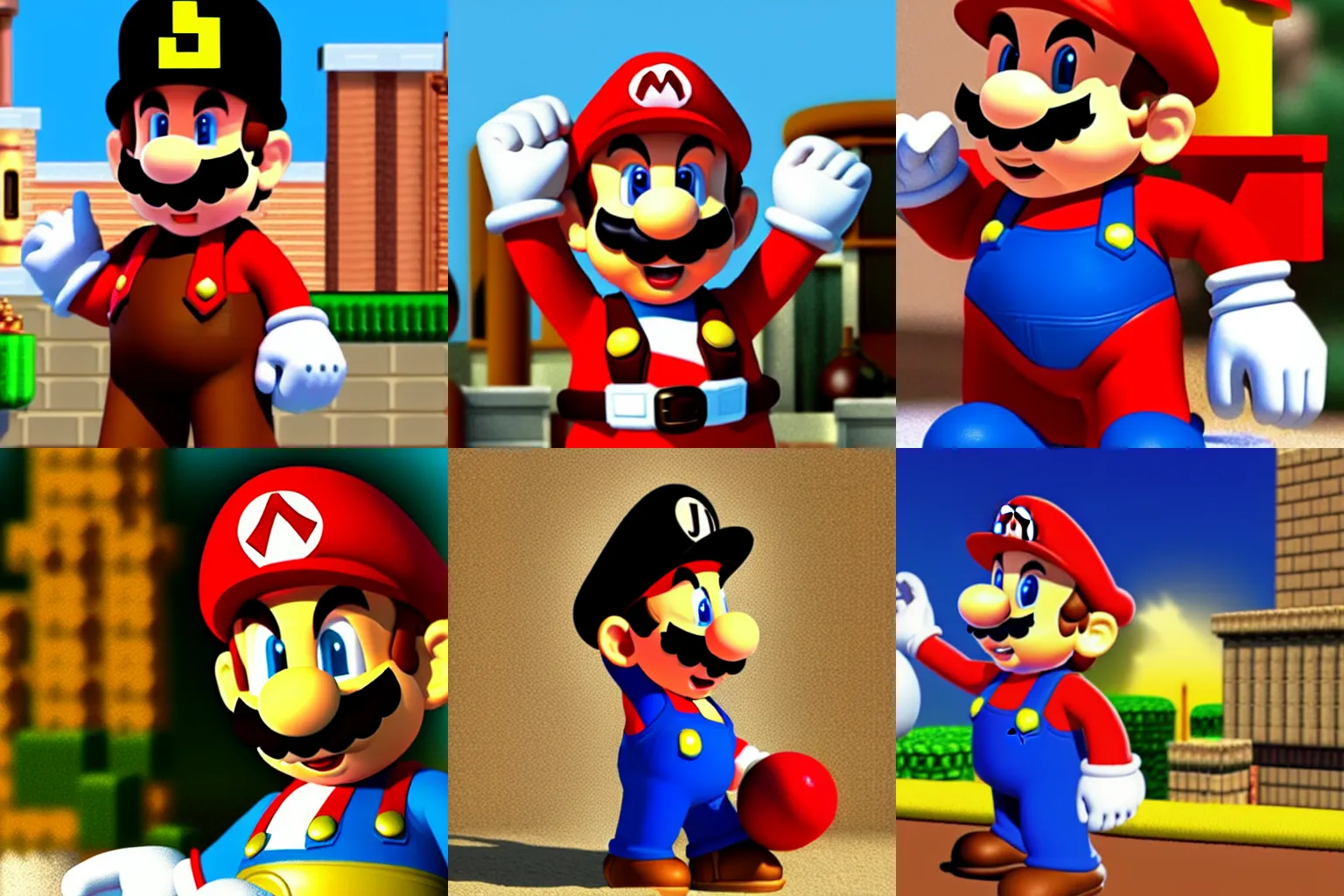 Prompt: Mario (Super Mario Bros) wearing an extremely top hat that is so tall it touches the sun.