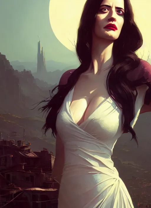 Image similar to highly detailed portrait of eva green as vesper lynd in gta v, stephen bliss, unreal engine, fantasy art by greg rutkowski, loish, rhads, ferdinand knab, makoto shinkai and lois van baarle, ilya kuvshinov, rossdraws, tom bagshaw, global illumination, radiant light, detailed and intricate environment