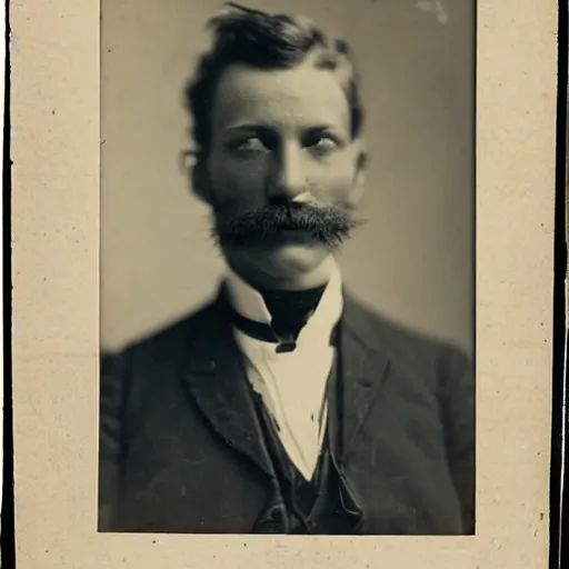 Image similar to daguerrotype of a well dressed man with the head of a fly in 1 9 0 0