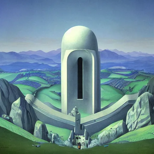 Image similar to Elder Scrolls Oblivion detailed painting by rene magritte