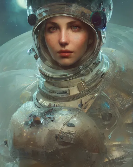 Image similar to space dream, au naturel, hyper detailed, digital art, trending in artstation, cinematic lighting, studio quality, smooth render, unreal engine 5 rendered, octane rendered, art style by klimt and nixeu and ian sprigger and wlop and krenz cushart.