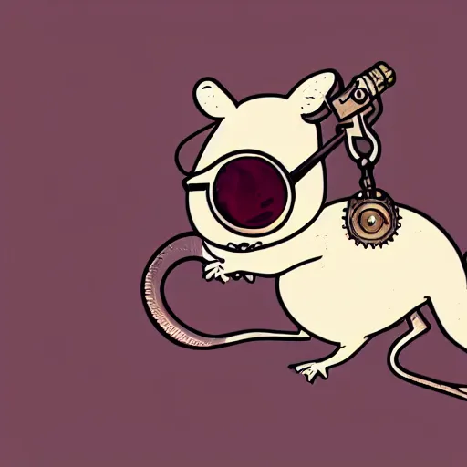 Image similar to a rat with steampunk googles, by rebecca sugar