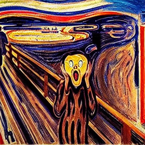 Prompt: forsen screams, by edvard munch