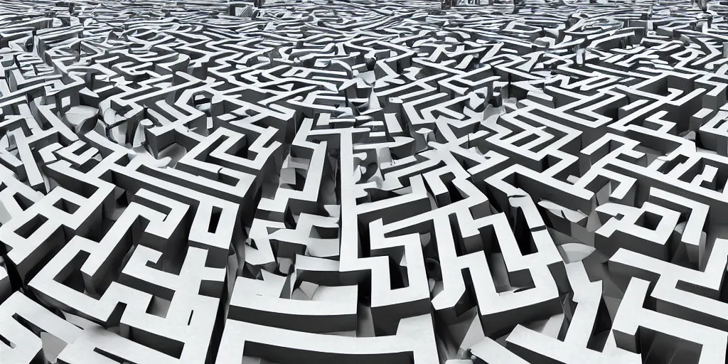 Image similar to First-person view of a maze made out of credit cards, illustraiton, editorial