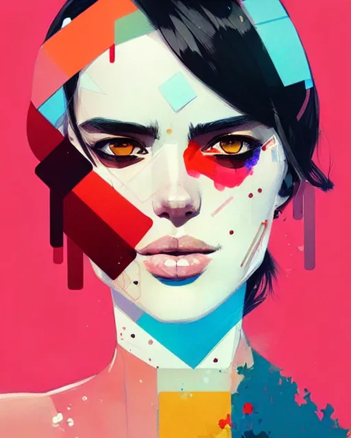 Image similar to a ultradetailed beautiful panting of a stylish woman with colorful bandaids, by conrad roset, greg rutkowski and makoto shinkai, trending on artstation