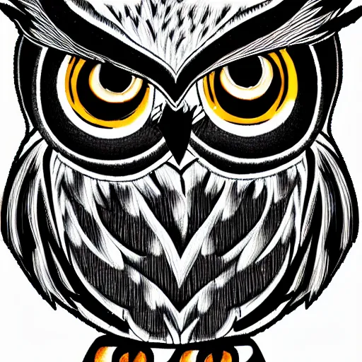 Prompt: owl logo draw 8 k