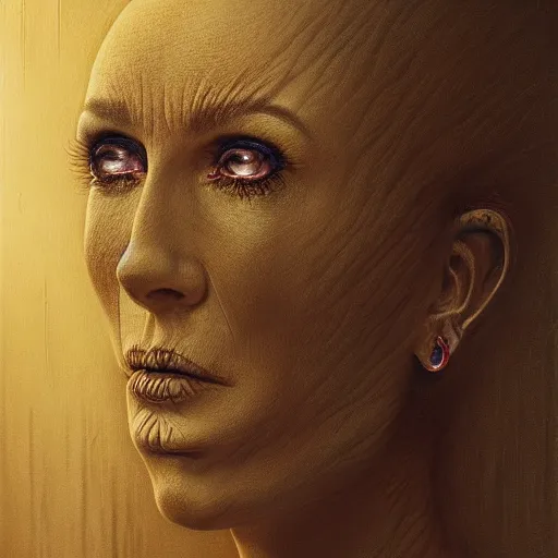 Prompt: portrait of kathy griffin, horror art by beksinski and szukalski and giger and and pyromallis and dzo and iris compiet and seb mckinnon, digital art, highly detailed, intricate, sharp focus, trending on artstation hq, deviantart, pinterest, unreal engine 5, 4 k uhd image